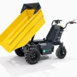 ET-500A electric mini dumper tipping its bed to unload material