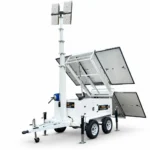 ILTM90M-SH4 hybrid light tower with 9 m mast and folding solar panels