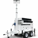 ILTM90M-SH4 hybrid light tower dual-axle trailer with mast lowered